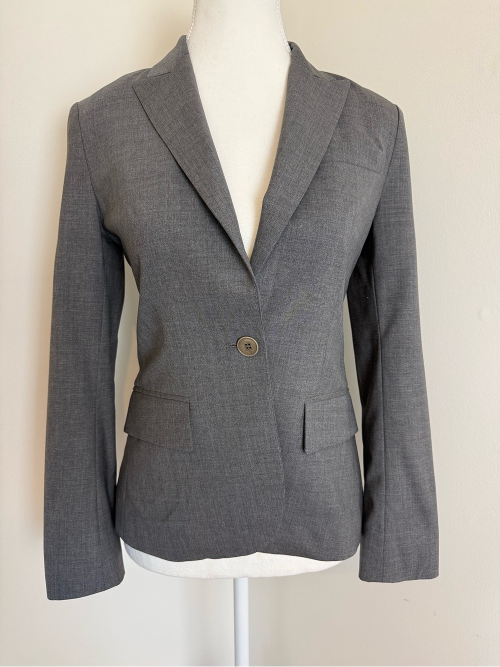 Theory Gabe B Tailor Stretch Wool Blazer Grey Size 0